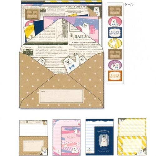 Mind Wave Polar Bear's Daily Journey Quad Letter Set with Seal Stickers