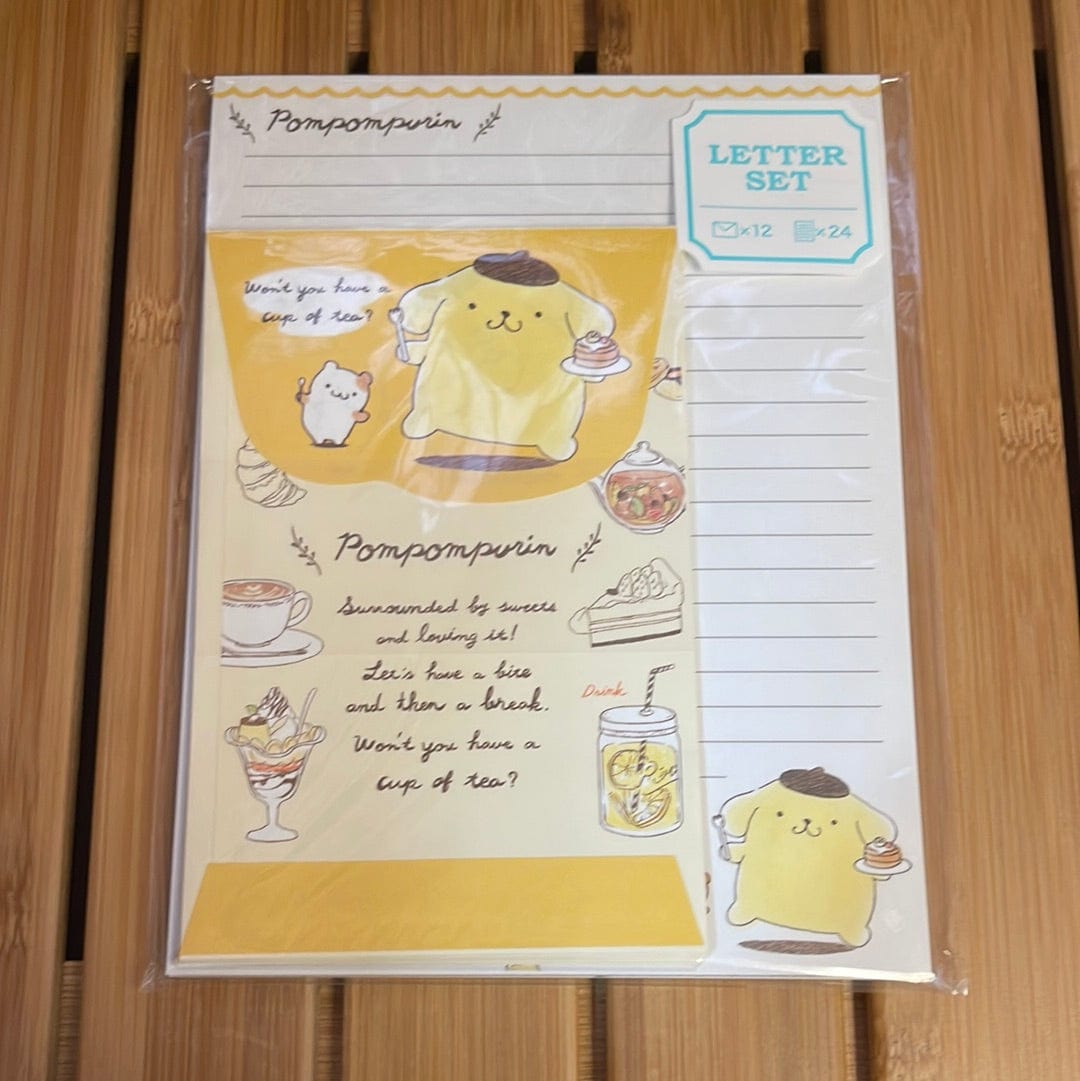 Kawaii Import Pompompurin Cafe Letter Set Kawaii Gifts 4935124452106