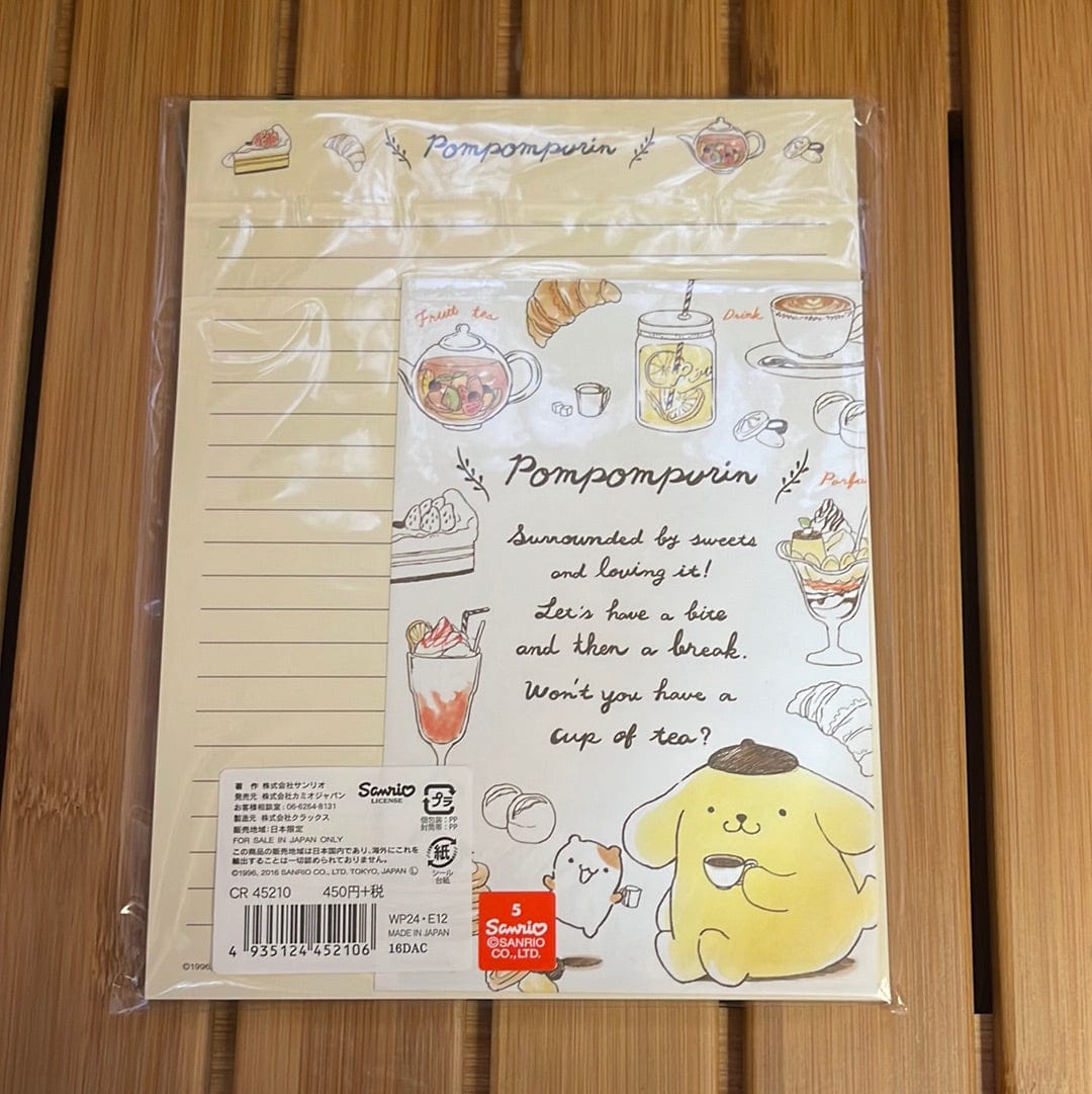 Kawaii Import Pompompurin Cafe Letter Set Kawaii Gifts 4935124452106