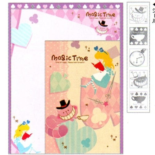 Q-Lia Alice In Wonderland Magic Time Letter Set with Seal Stickers