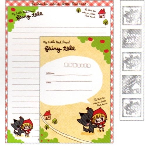 Q-Lia Little Red Riding Hood Fairy Tale Letter Set with Seal Stickers