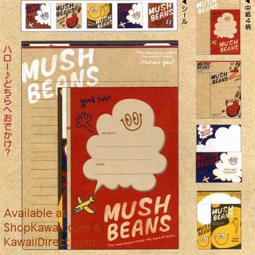 Q-Lia Mush Beans Quad Letter Set with Seal Stickers: Air Plane
