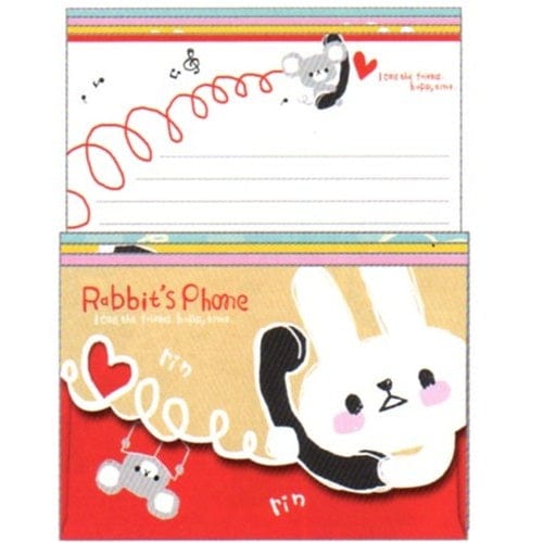 Q-Lia Rabbit's Phone Quad Letter Set with Seal Stickers