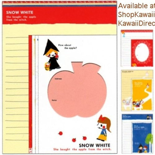 Q-Lia Snow White Quad Letter Set with Seal Stickers