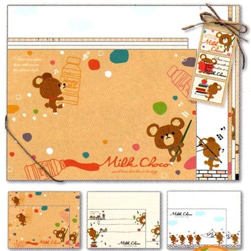 Q-Lia "Spoonful" Milk Choco Quad Letter Set with Seal Stickers