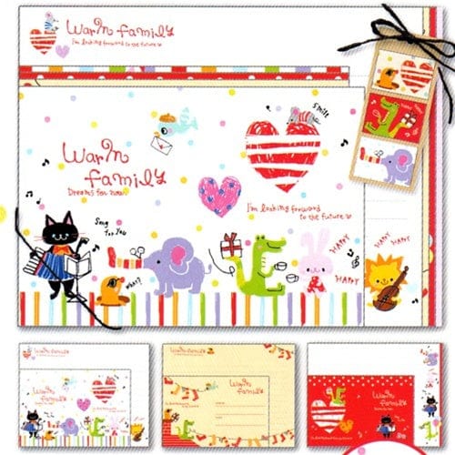 Q-Lia "Spoonful" Warm Family Quad Letter Set with Seal Stickers