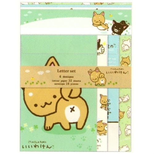 San-X Iiwaken Shiba Inu Quad Letter Set: Teal