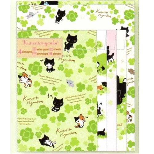 San-X Kutusita Nyanko Clovers Quad Letter Set: Fields