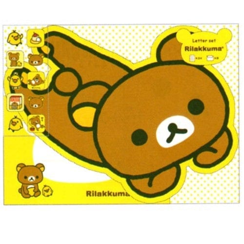 San-X Rilakkuma Die-Cut Letter Set with Seal Stickers: Relax Bear