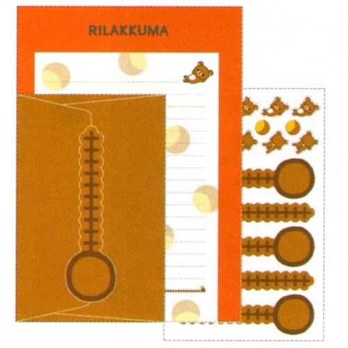 San-X Rilakkuma Letter Set with Seal Stickers: Relax Bear