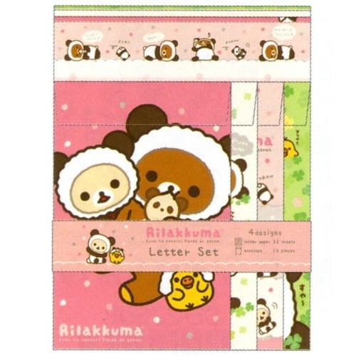 San-X Rilakkuma Panda Bear Quad Letter Set: Pink