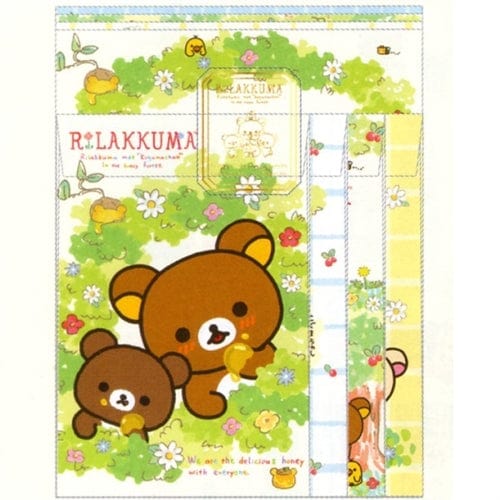 San-X Rilakkuma Relax Bear Quad Letter Set: Kogumachan & the Honey Forest