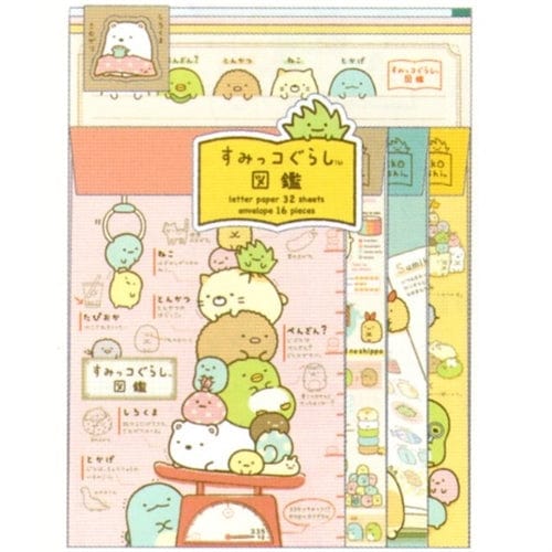 San-X Sumikko Gurashi "Things in the Corner" Quad Letter Set: Pink Picture Book 