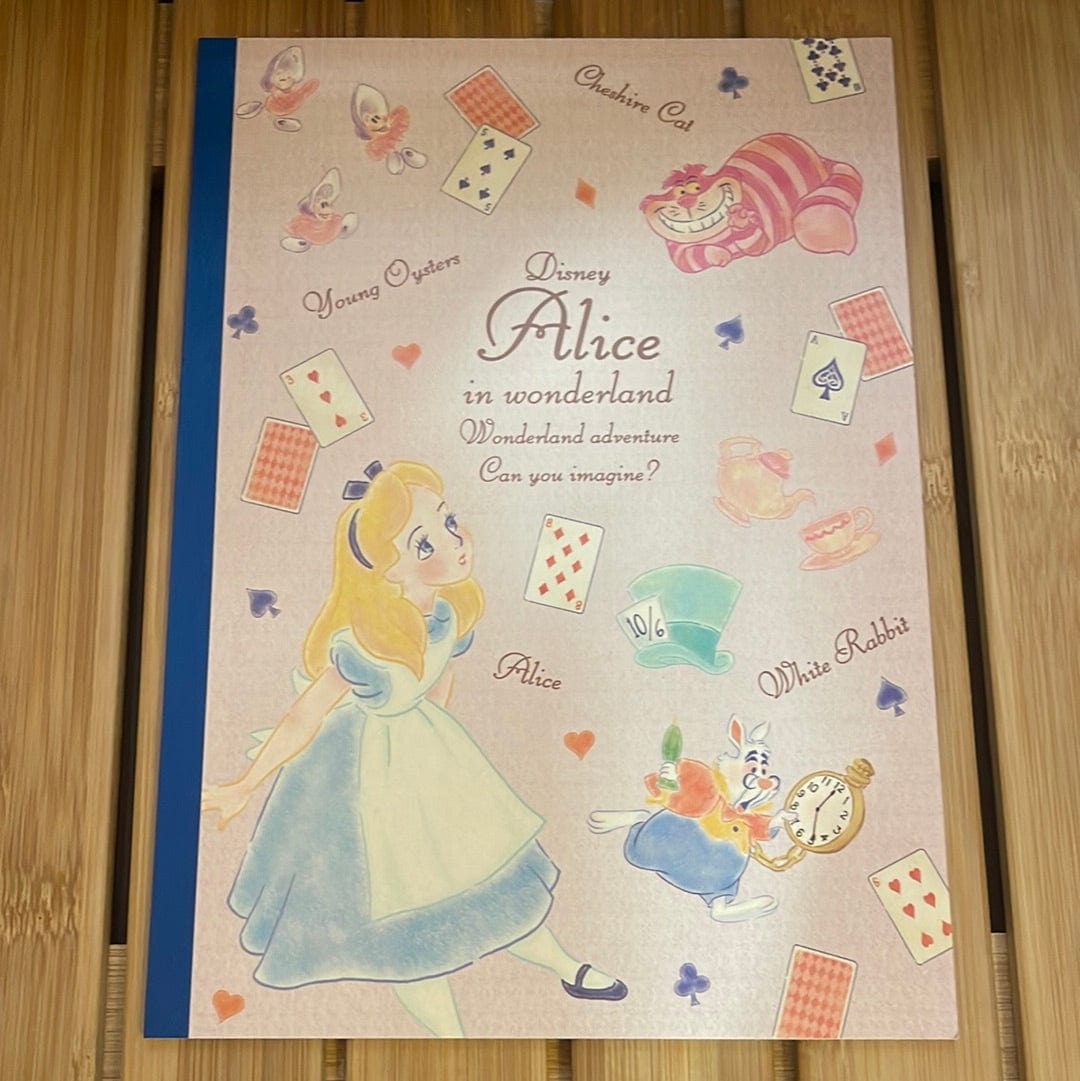 Kawaii Import Disney Alice In Wonderland Lined Notebook Kawaii Gifts 4991277606896