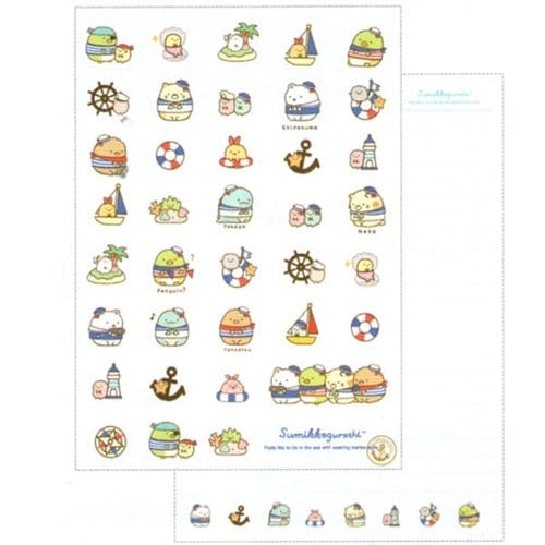 San-X Sumikko Gurashi "Things in the Corner" Marine Style A5 Lined Notebook: White
