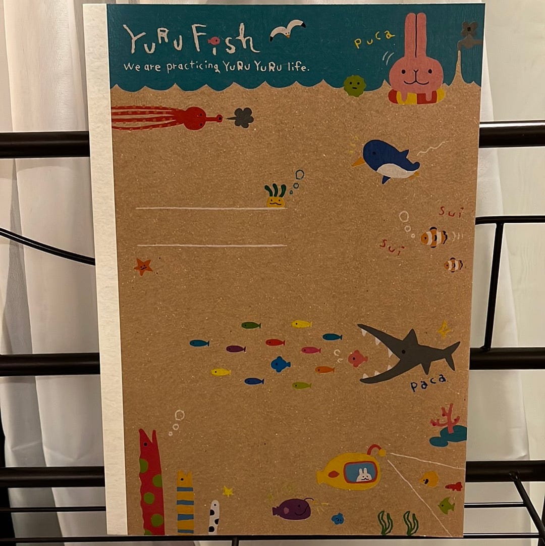 Kawaii Import Yuru Fish B5 Lined Notebook Kawaii Gifts 4909001342415