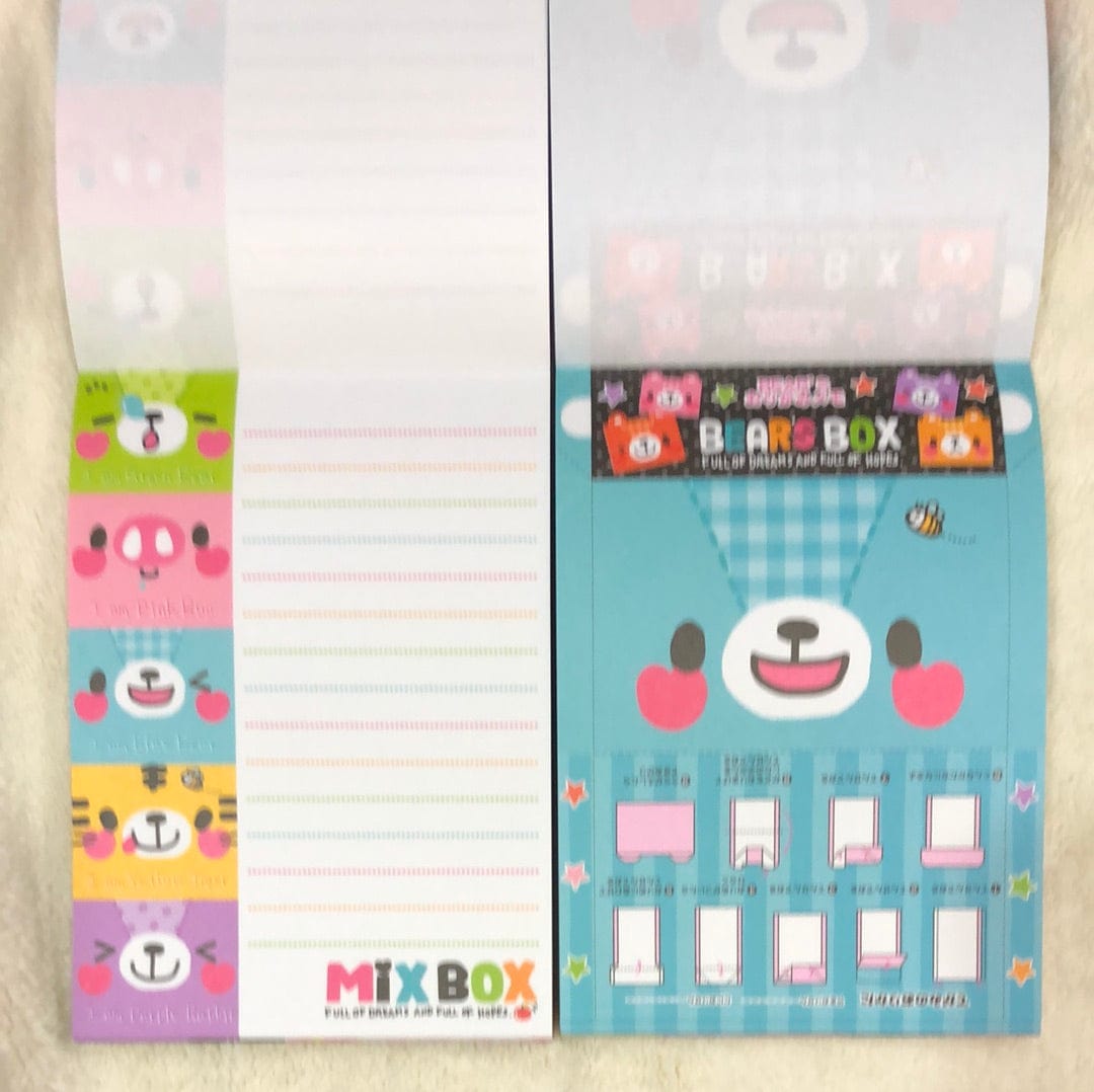 Kawaii Import Animal Mix Box Double Memo with TWO Sticker Sheets Kawaii Gifts 4935124685559