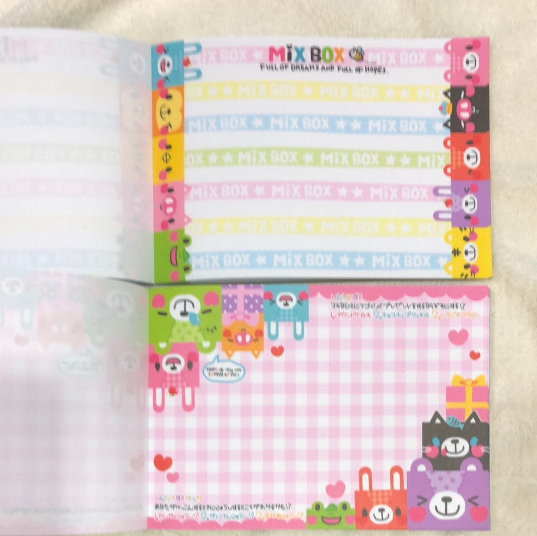 Kawaii Import Animal Mix Box Double Memo with TWO Sticker Sheets Kawaii Gifts 4935124685559