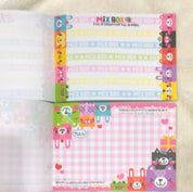 Kawaii Import Animal Mix Box Double Memo with TWO Sticker Sheets Kawaii Gifts 4935124685559