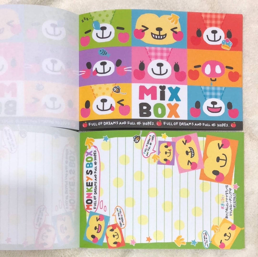 Kawaii Import Animal Mix Box Double Memo with TWO Sticker Sheets Kawaii Gifts 4935124685559