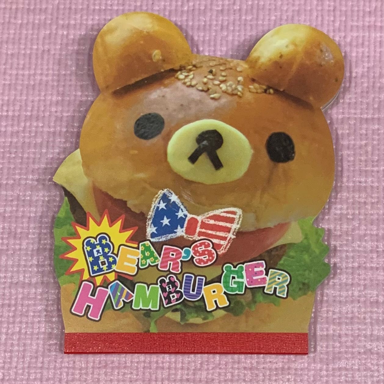 Kawaii Import Bear's Hambuger Die-Cut Memo Pad Kawaii Gifts 4991277132210