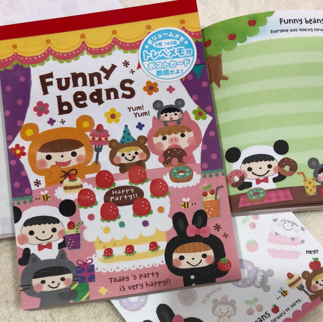 Kawaii Import Funny Beans Memo Pad with Post Card Kawaii Gifts 4909001345294