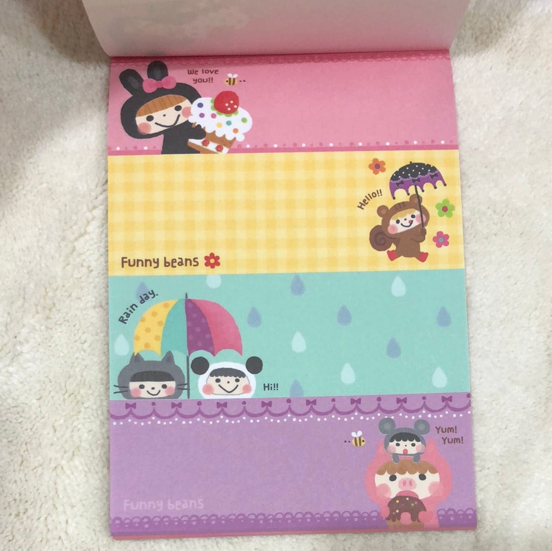 Kawaii Import Funny Beans Memo Pad with Post Card Kawaii Gifts 4909001345294