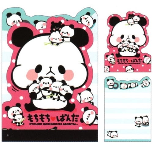 Kamio Mochi Panda Small Die-Cut Memo Pad: Pink