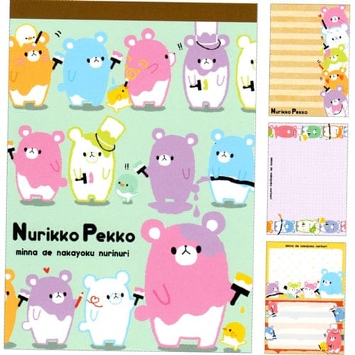 Kamio Nurikko Pekko Painting Bears Double Memo Pad