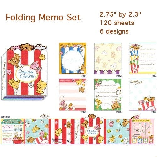 Mind Wave Popoo Corn Puppies Folding Memo Set