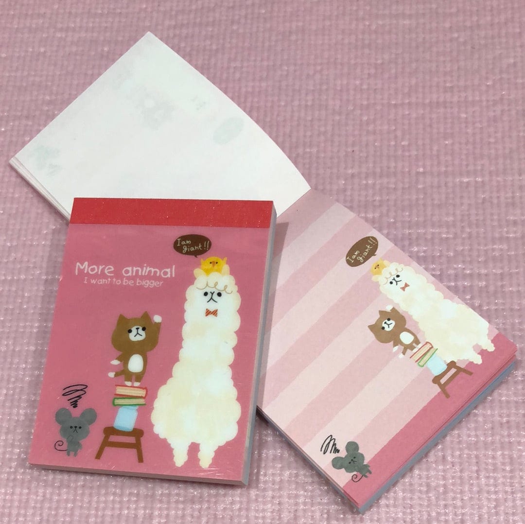 Kawaii Import More Animal Alpaca Small Memo Pad Kawaii Gifts 4909001393684