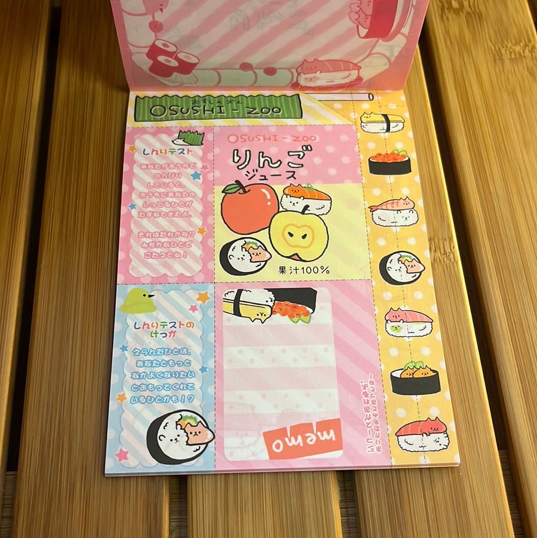 Kawaii Import Osushi-Zoo Memo Pad Kawaii Gifts 4935124083720