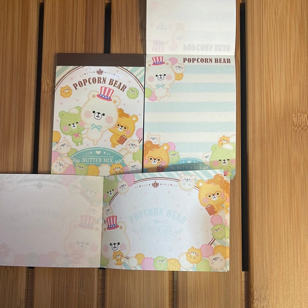 Kawaii Import Popcorn Bear Small Memo Pad Kawaii Gifts 4935124083676