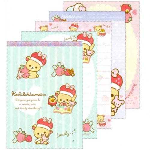San-X Korillakuma Strawberry Memo: Teal