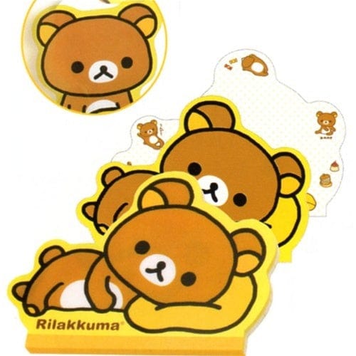 San-X Rilakkuma Die-Cut Memo Pad: Relax Bear Laying Down