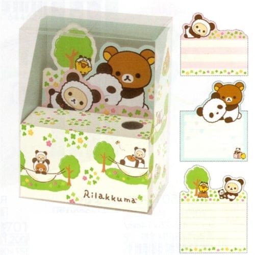 San-X Rilakkuma Panda Bear Die-cut Small Memo Box Set: White