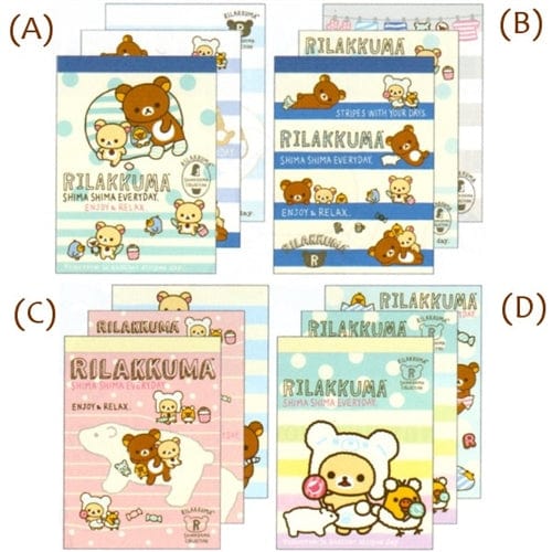 San-X Rilakkuma Shima Shima Everyday Small Memo Pads