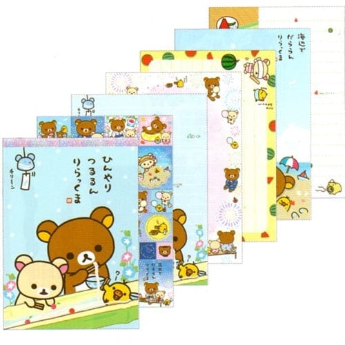 San-X Rilakkuma Summer Vacation Memo Pad with Stickers: Blue