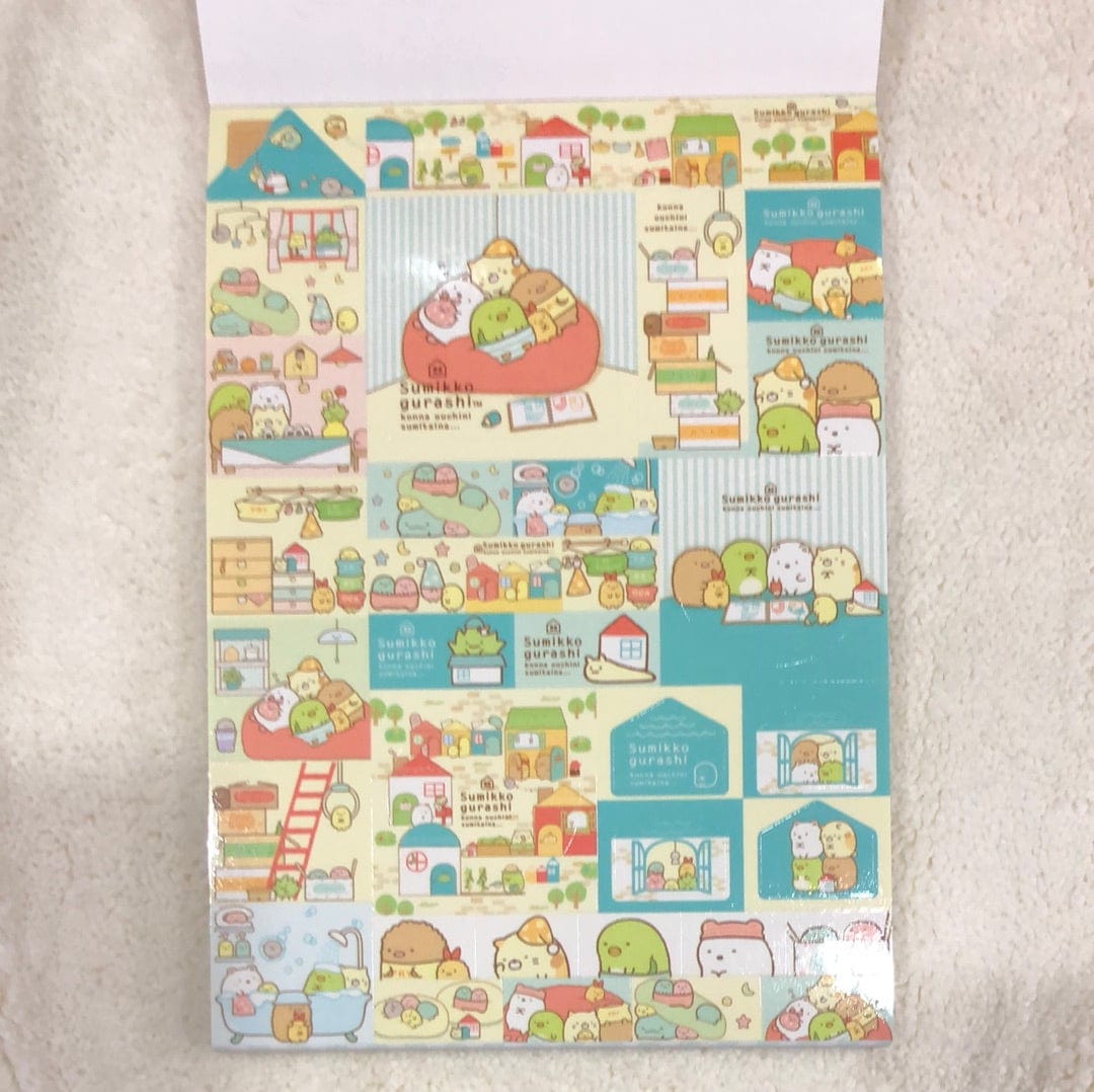 Kawaii Import San-X Sumikko Gurashi "Things in the Corner" Our Dream Home Memo with Seal Stickers Kawaii Gifts 4974413637947