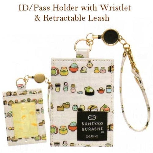 San-X Sumikko Gurashi "Things in the Corner" Sushi House ID Pass Holder with Wristlet & Retractable Leash