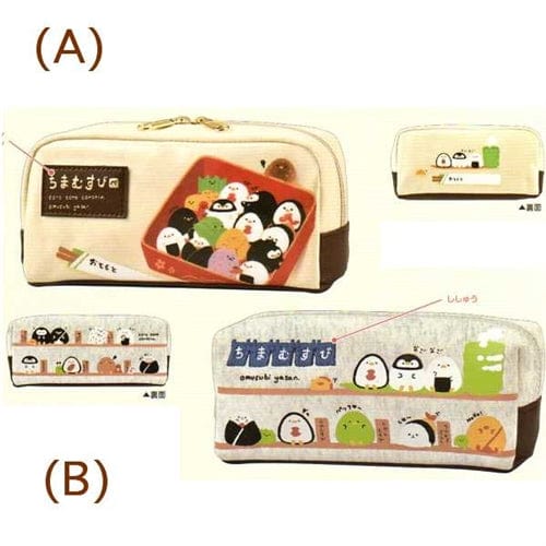 Kamio Coro Coro Cororin Sushi Penguins 7.3" Grey Jersey Pouch: (B)
