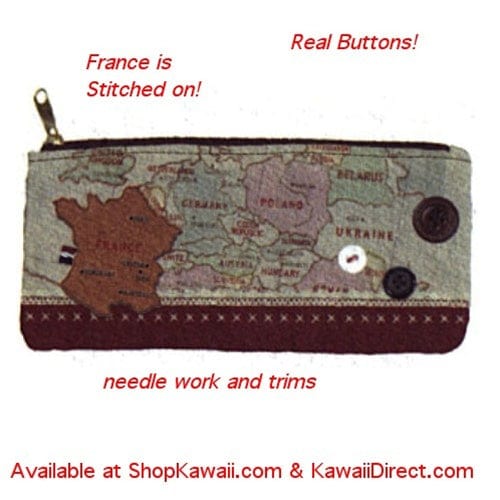 Q-Lia France and Europe Pen & Make-up Pouch