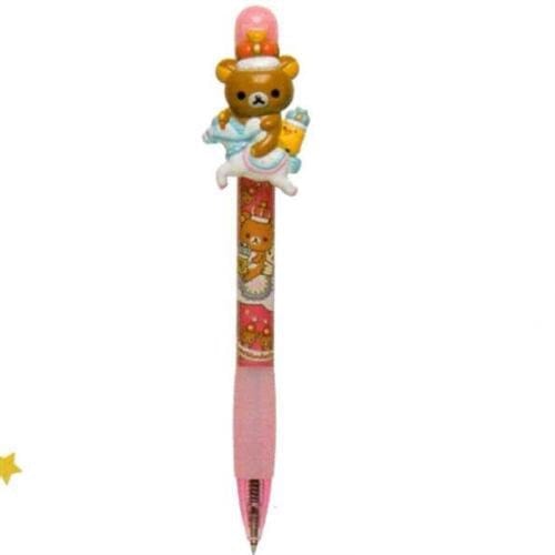 San-X Rilakkuma Wonderland Mechanical Pen with Mascot: Relax Bear on a White Horse