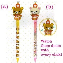 Kawaii Import San-X Rilakkuma Wonderland Drummer Action Mechanical Pencils Kawaii Gifts