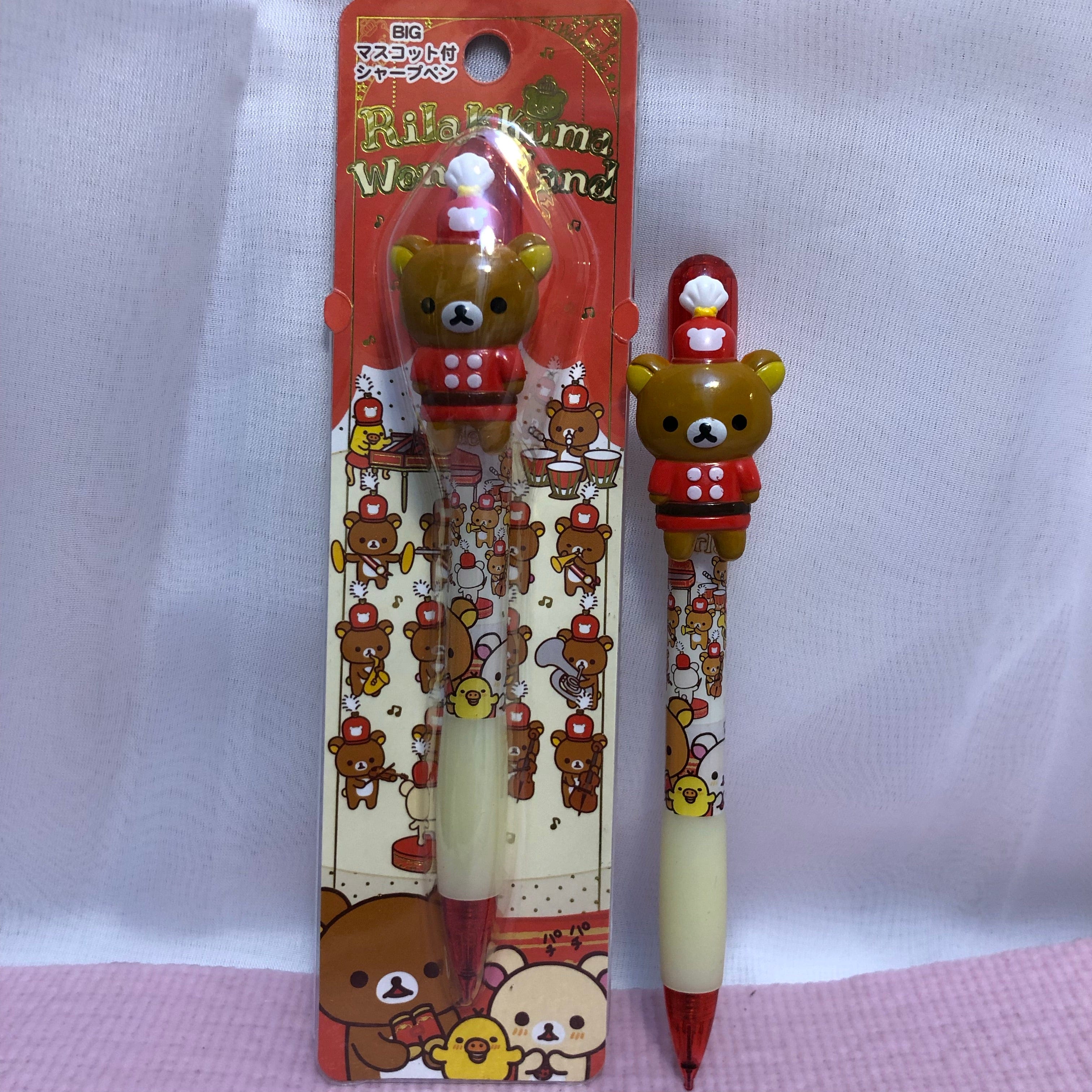 Kawaii Import San-X Rilakkuma Wonderland Mechanical Pencil with Mascot: Relax Bear in Marching Band Kawaii Gifts 4974413596312