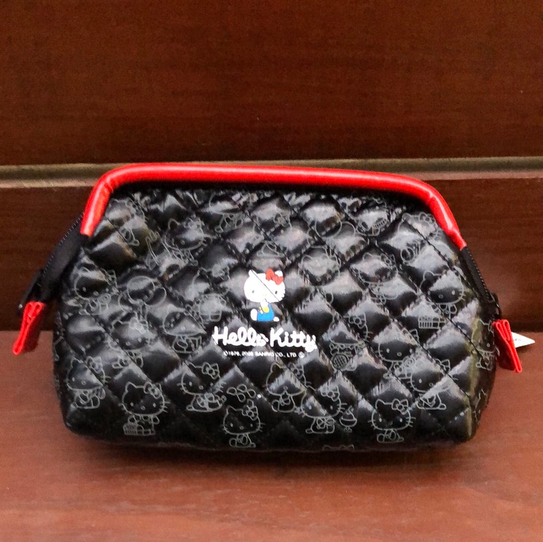 Kawaii Import Black Hello Kitty Quilted Pouch Kawaii Gifts 4991277634226