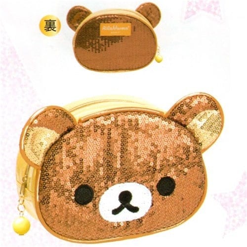 San-X Rilakkuma 6" Spangle Multi-Use Pouch: Relax Bear