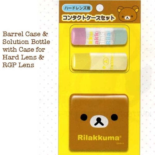 San-X Rilakkuma Hard Contact Lens Holder, Travel Solution Bottle & Case Set: Face