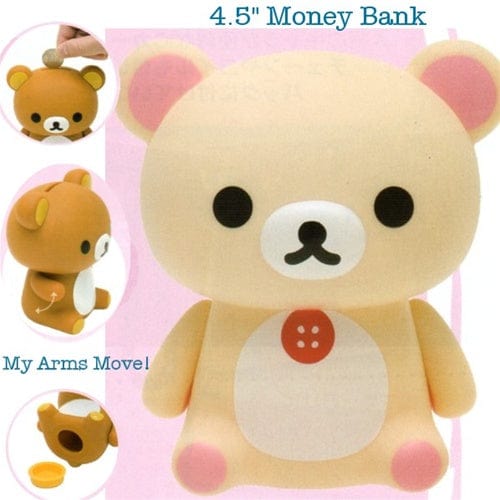 San-X Rilakkuma Little Bear 4.5" Medium PVC Money Bank