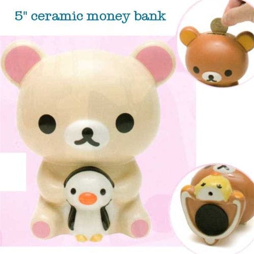 San-X Rilakkuma Little Bear 5" Ceramic Money Bank